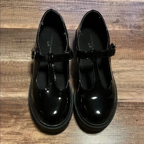 Sincerely Jules Shiny Black Kids Dress Shoes - Picture 1 of 9
